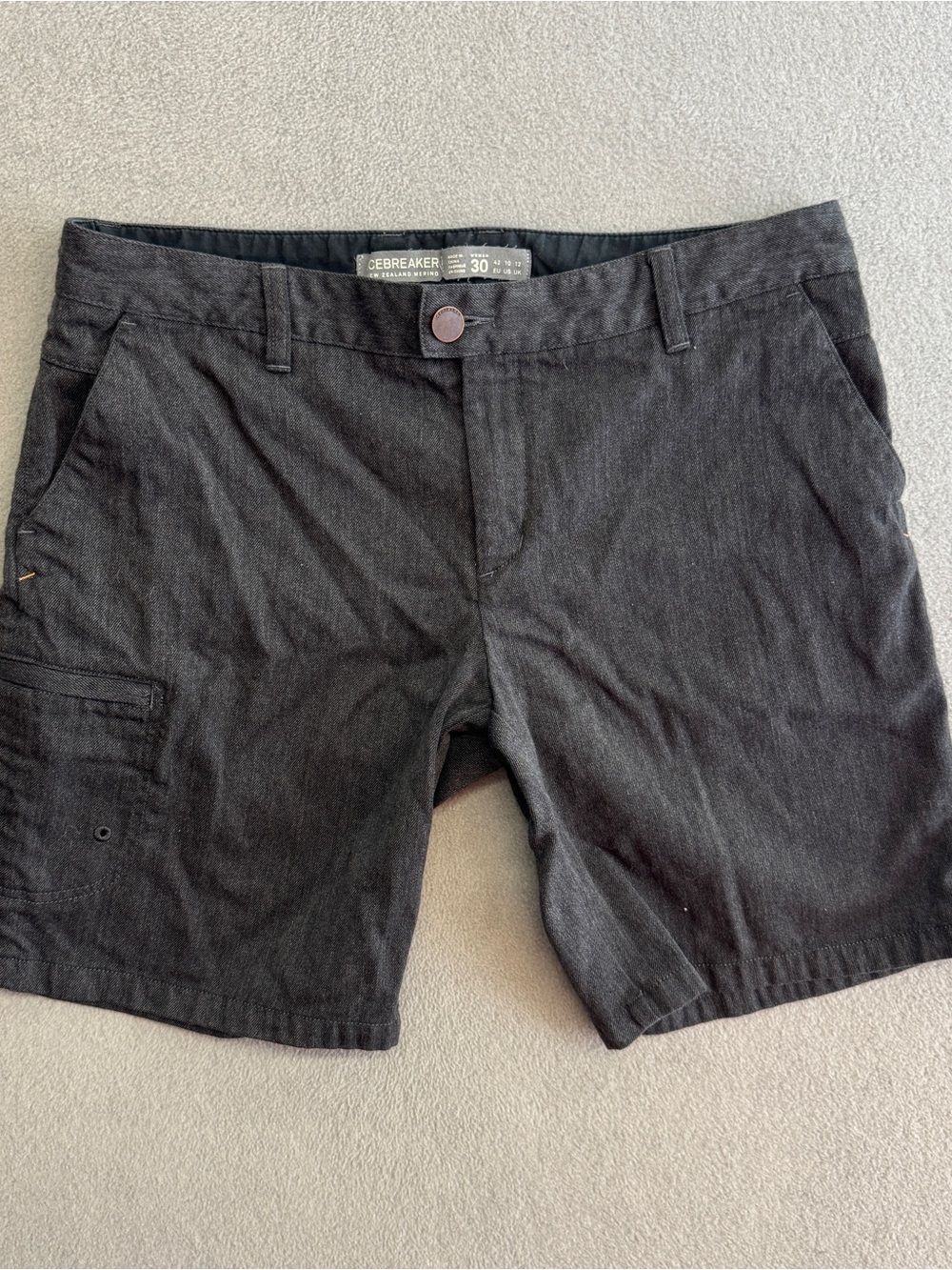 Icebreaker Shorts 30 Women's Merino Wool 9" Gray Outdoor Hike Activewear